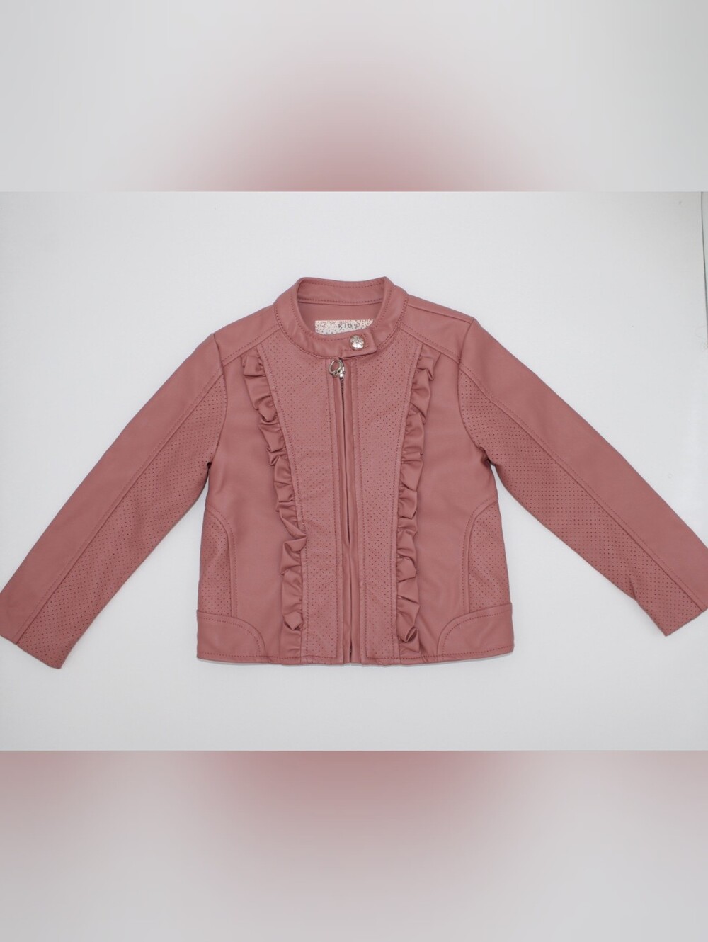 PRS Kids Collection Girls Powder Pink Faux Leather Jacket Size 4
